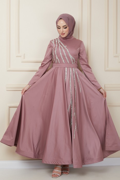 POWDER PINK EVENING DRESS  