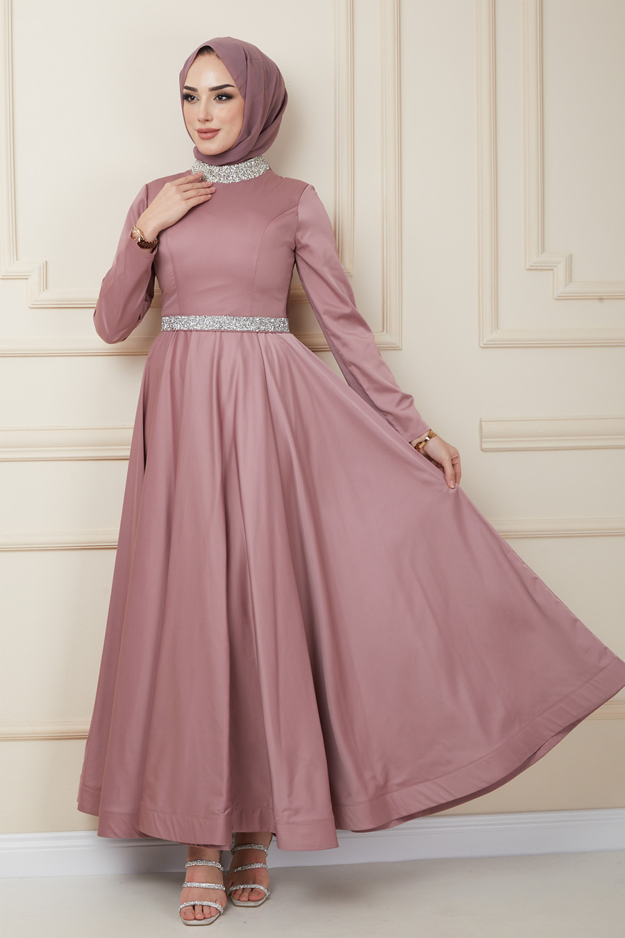 POWDER PINK EVENING DRESS  