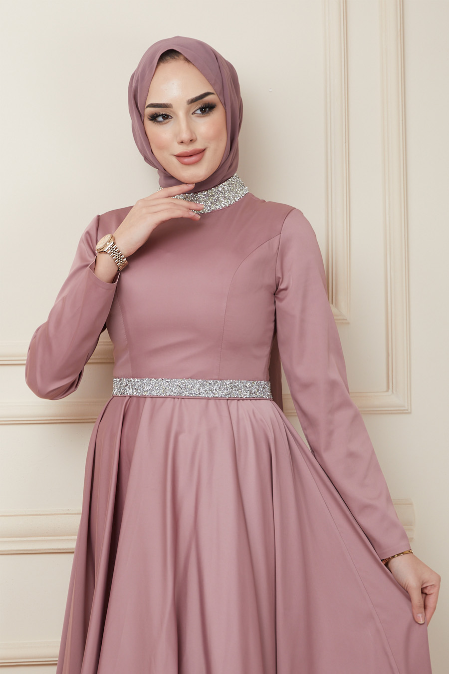 POWDER PINK EVENING DRESS  