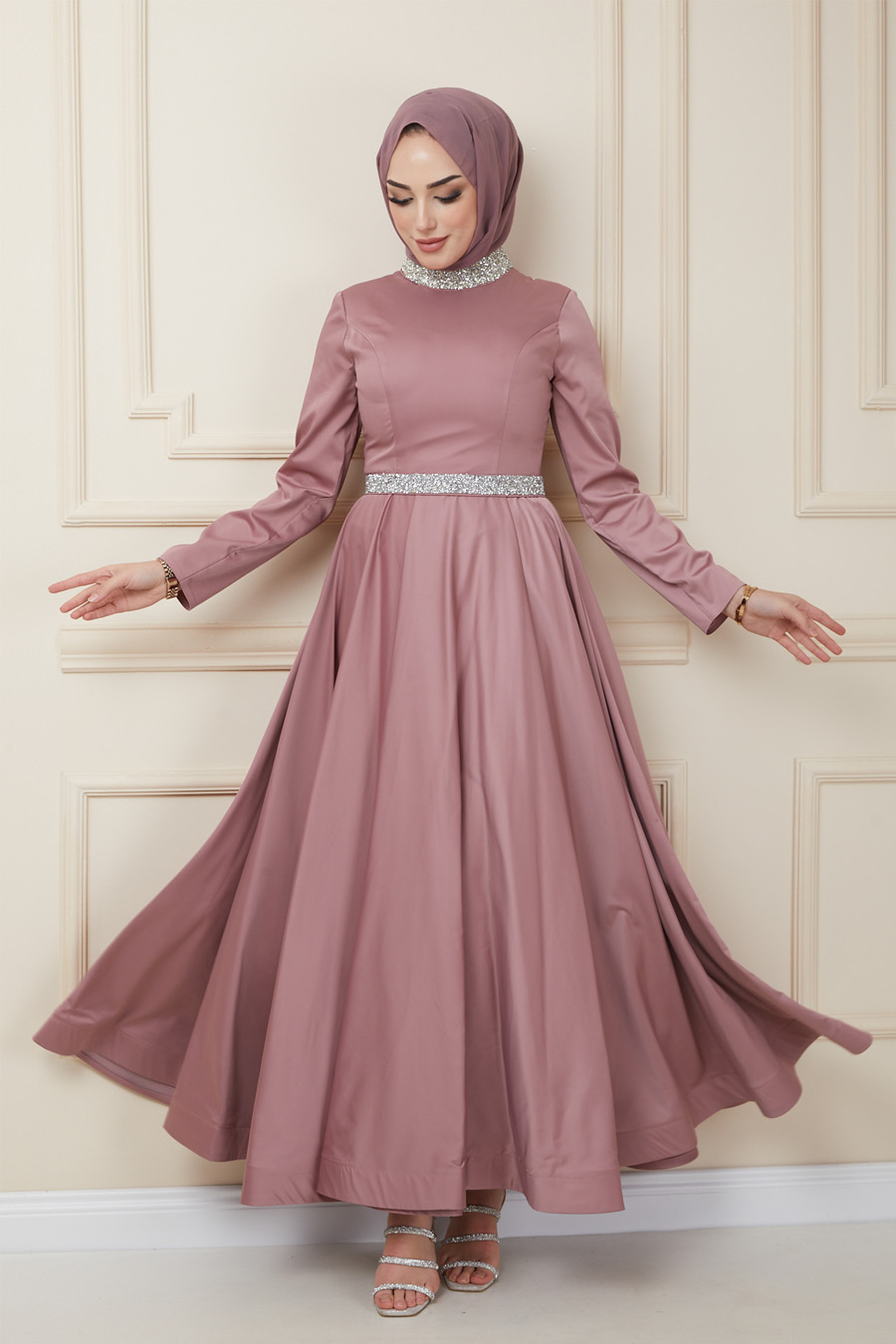 POWDER PINK EVENING DRESS  