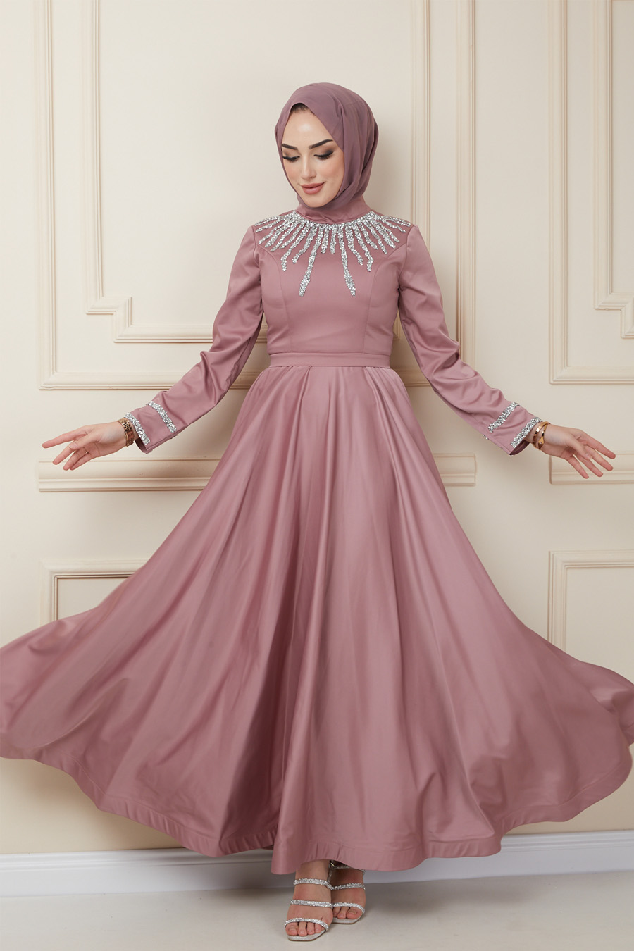 POWDER PINK EVENING DRESS  