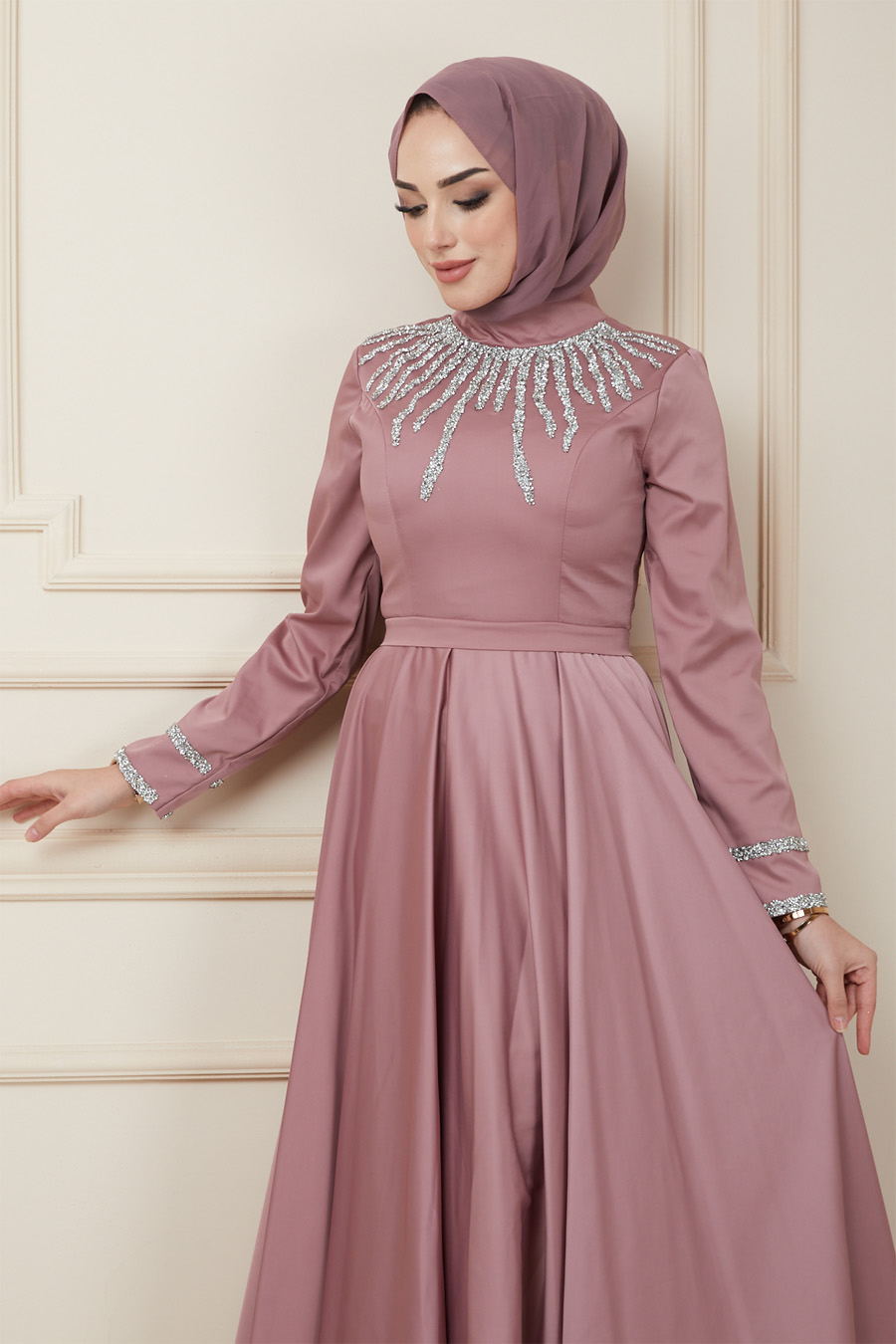 POWDER PINK EVENING DRESS  