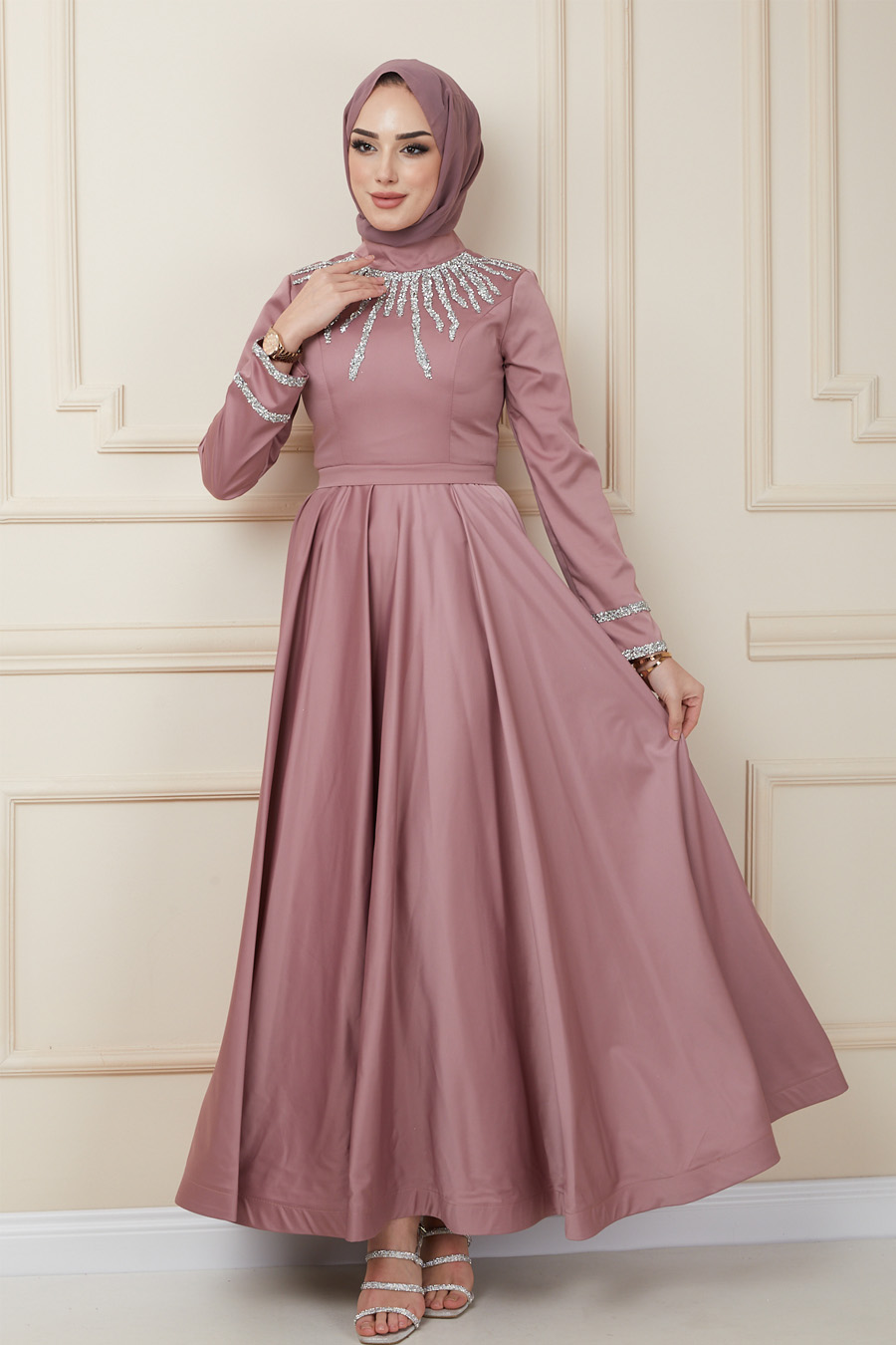 POWDER PINK EVENING DRESS  
