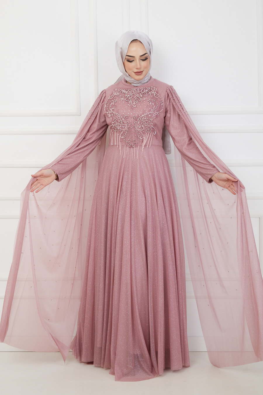 POWDER PINK EVENING DRESS  