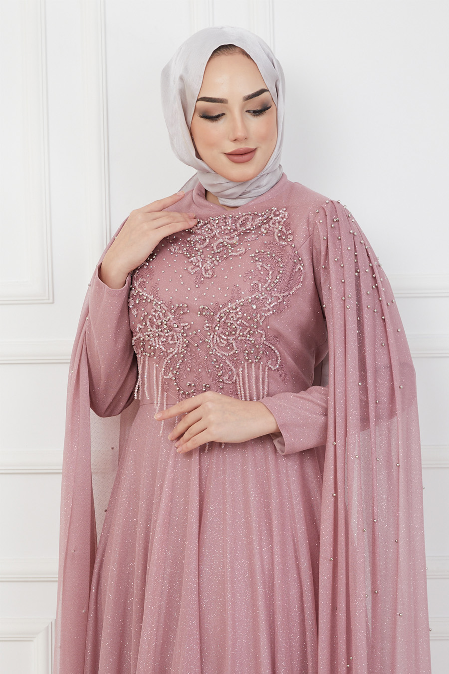 POWDER PINK EVENING DRESS  
