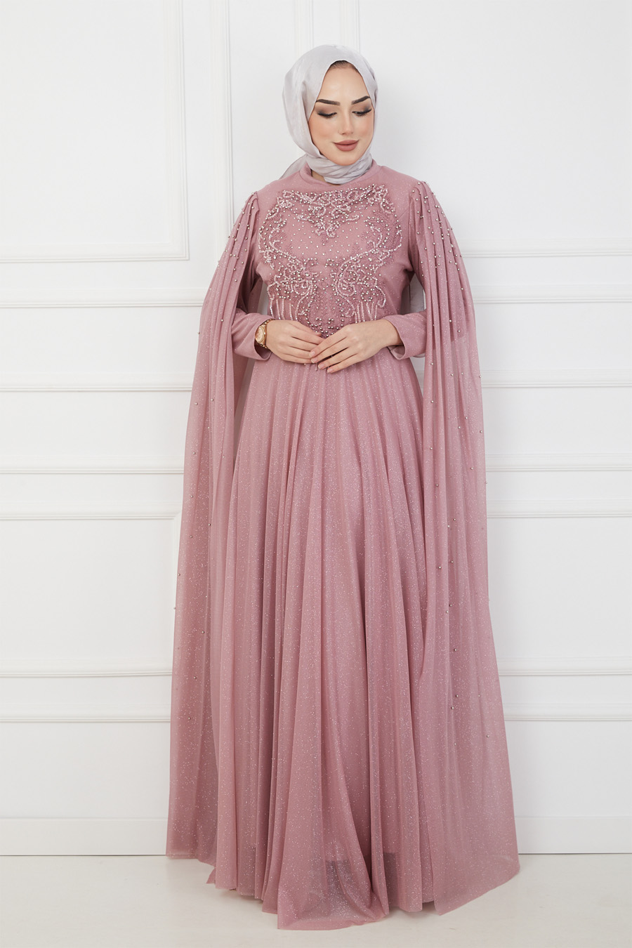 POWDER PINK EVENING DRESS  