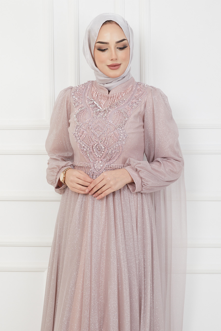 POWDER PINK EVENING DRESS  