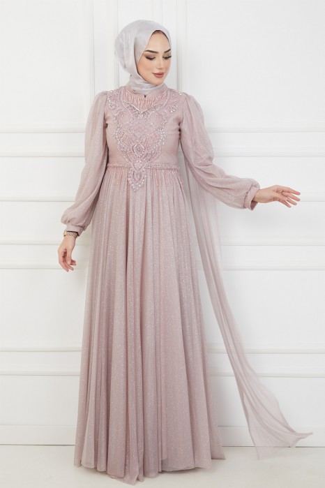 POWDER PINK EVENING DRESS  