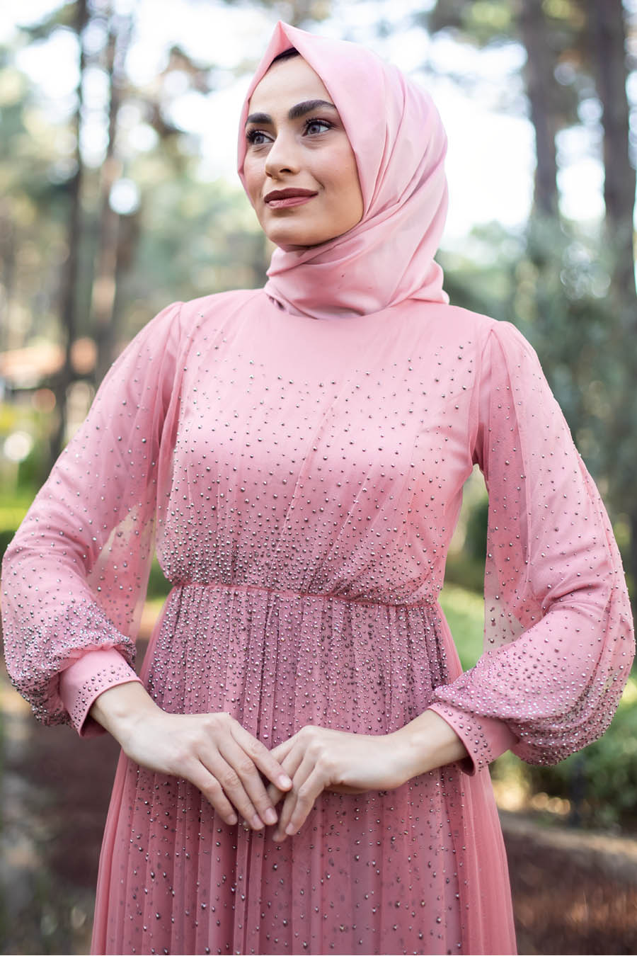 POWDER PINK EVENING DRESS  