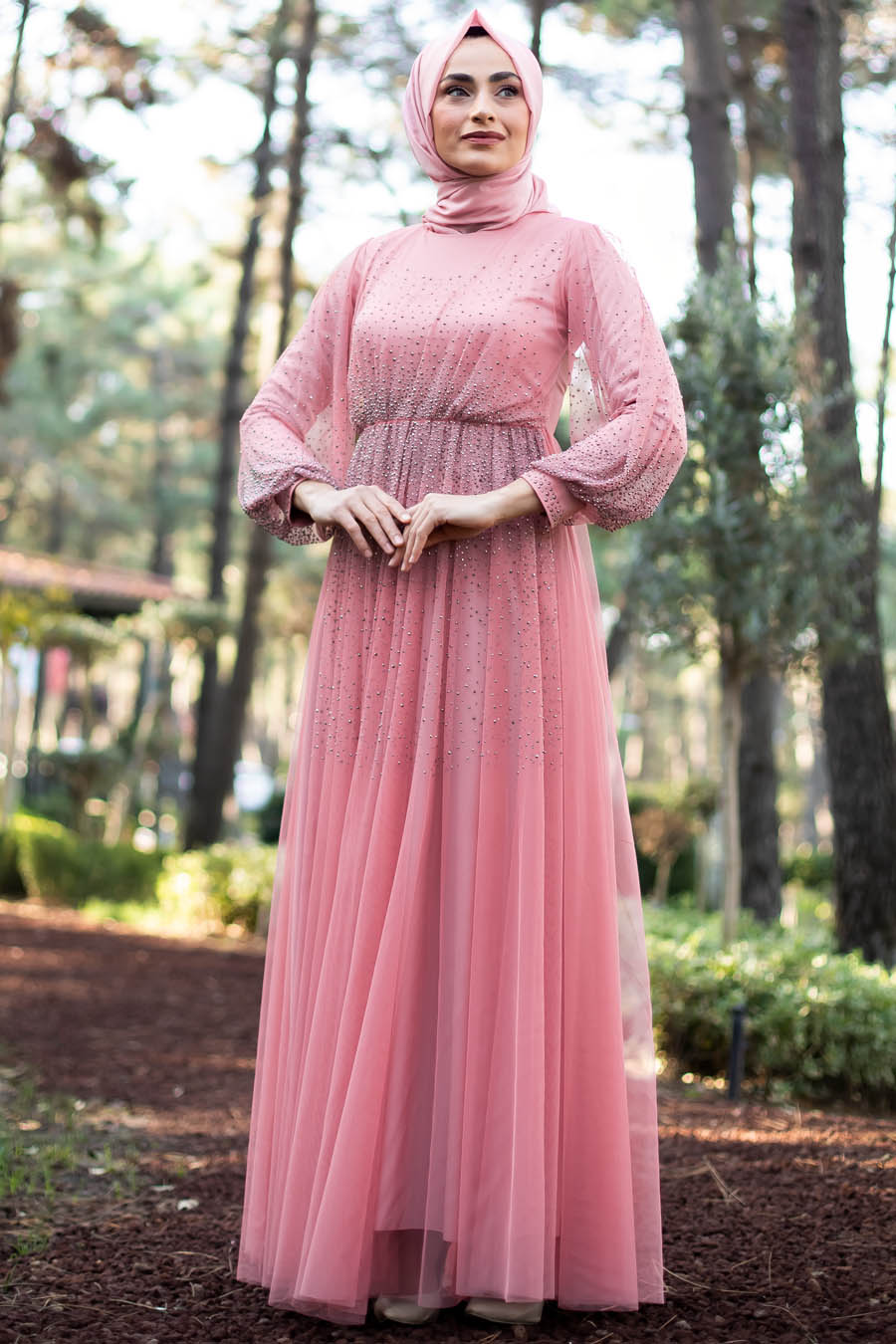 POWDER PINK EVENING DRESS  