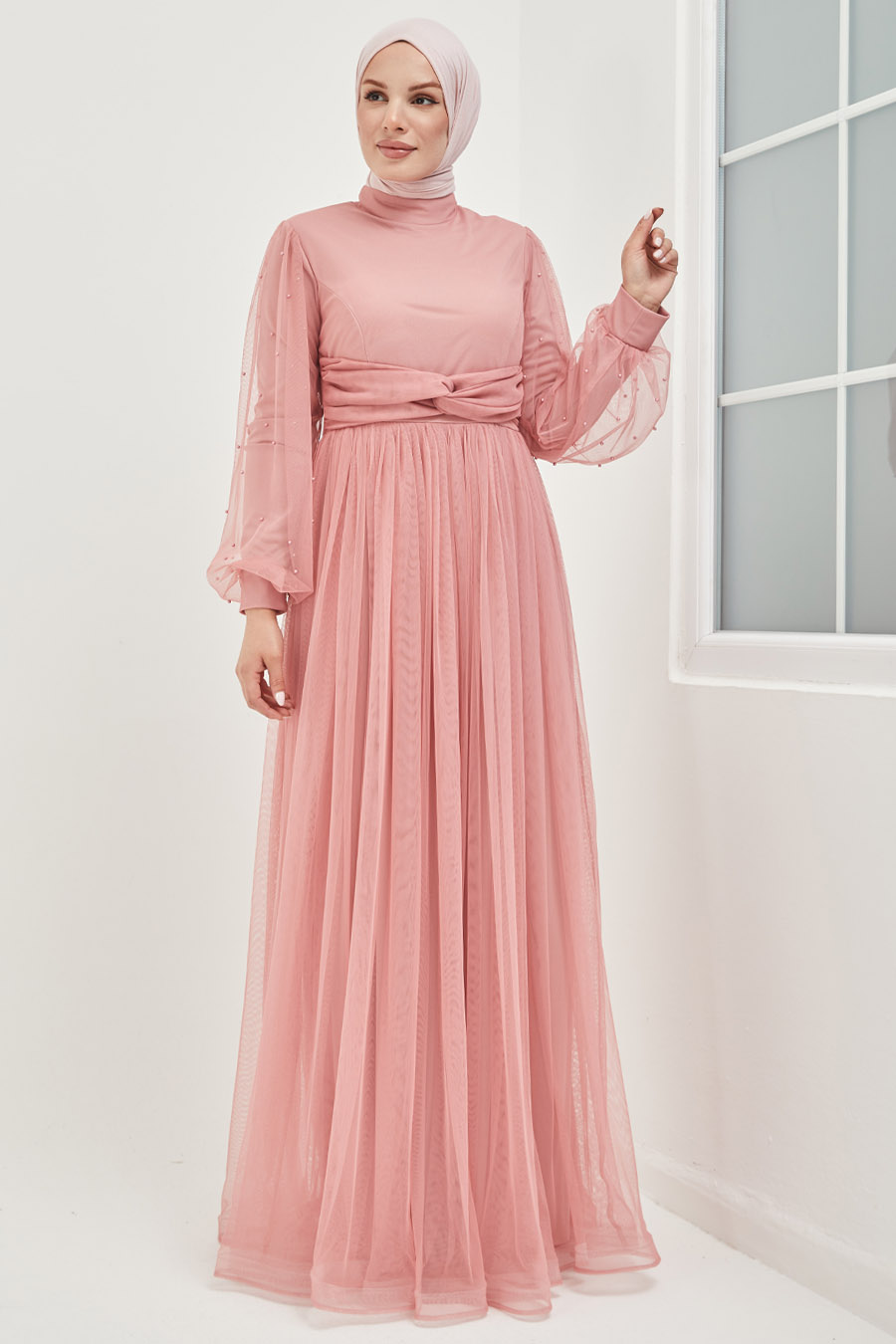 POWDER PINK EVENING DRESS  