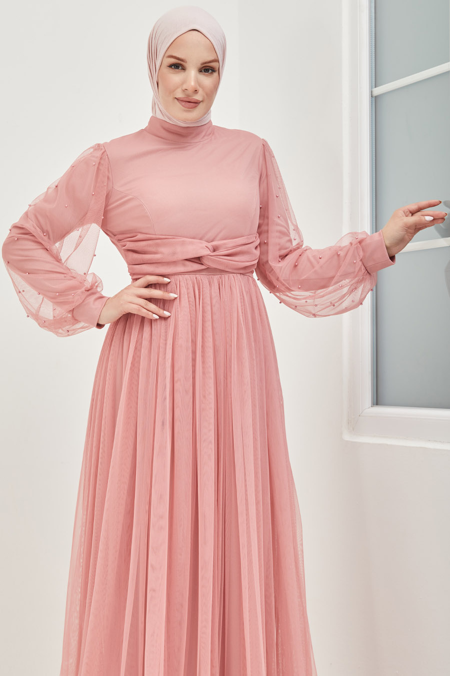 POWDER PINK EVENING DRESS  