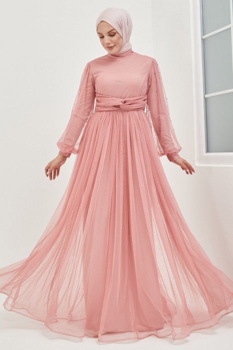 POWDER PINK EVENING DRESS  