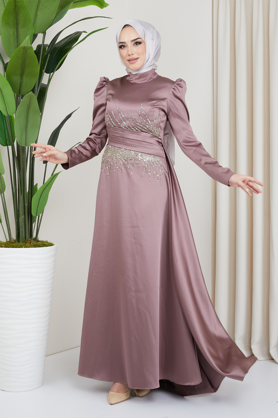 POWDER PINK EVENING DRESS  