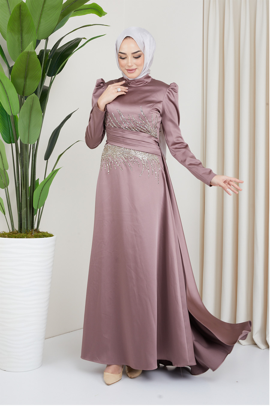 POWDER PINK EVENING DRESS  