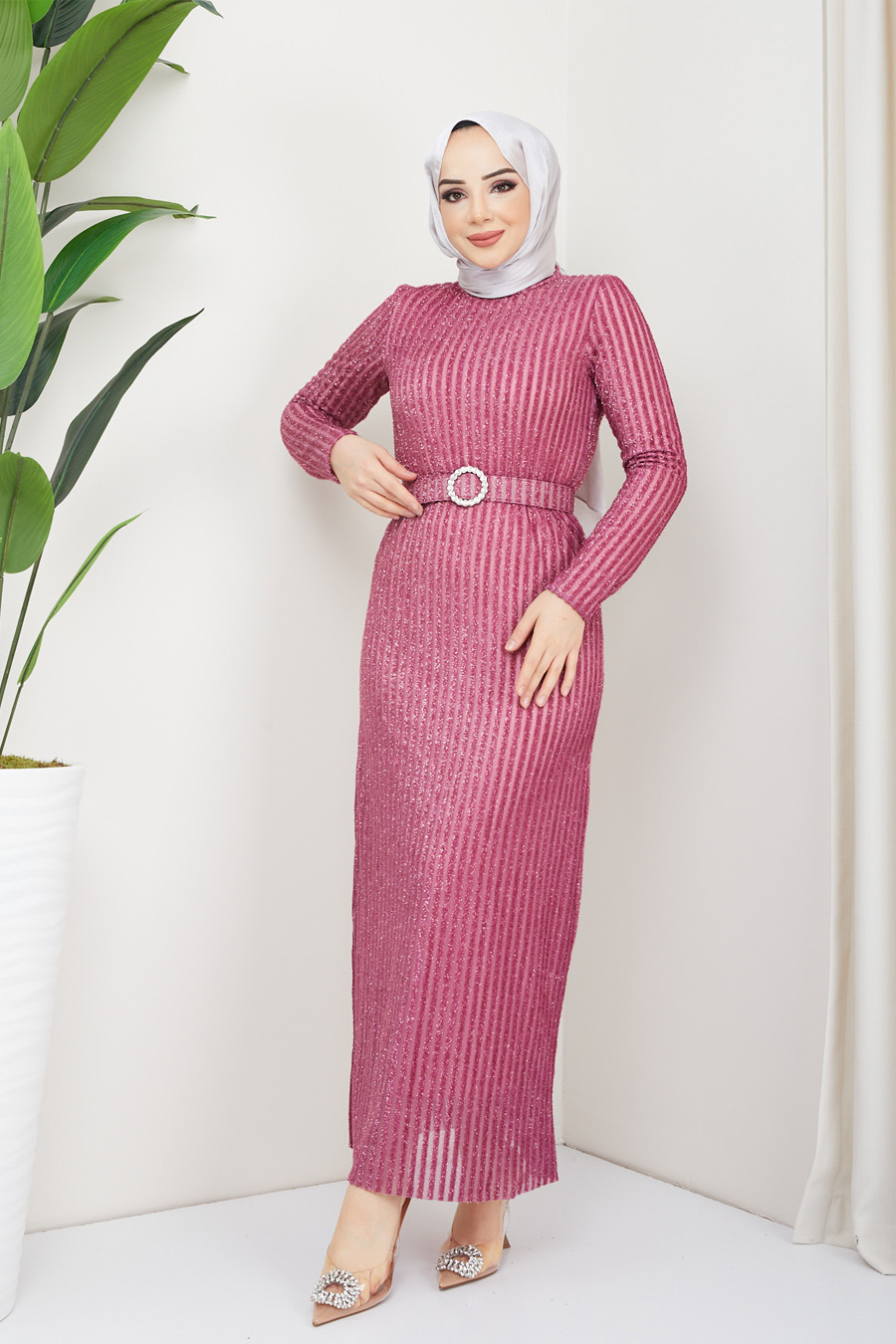 POWDER PINK EVENING DRESS  