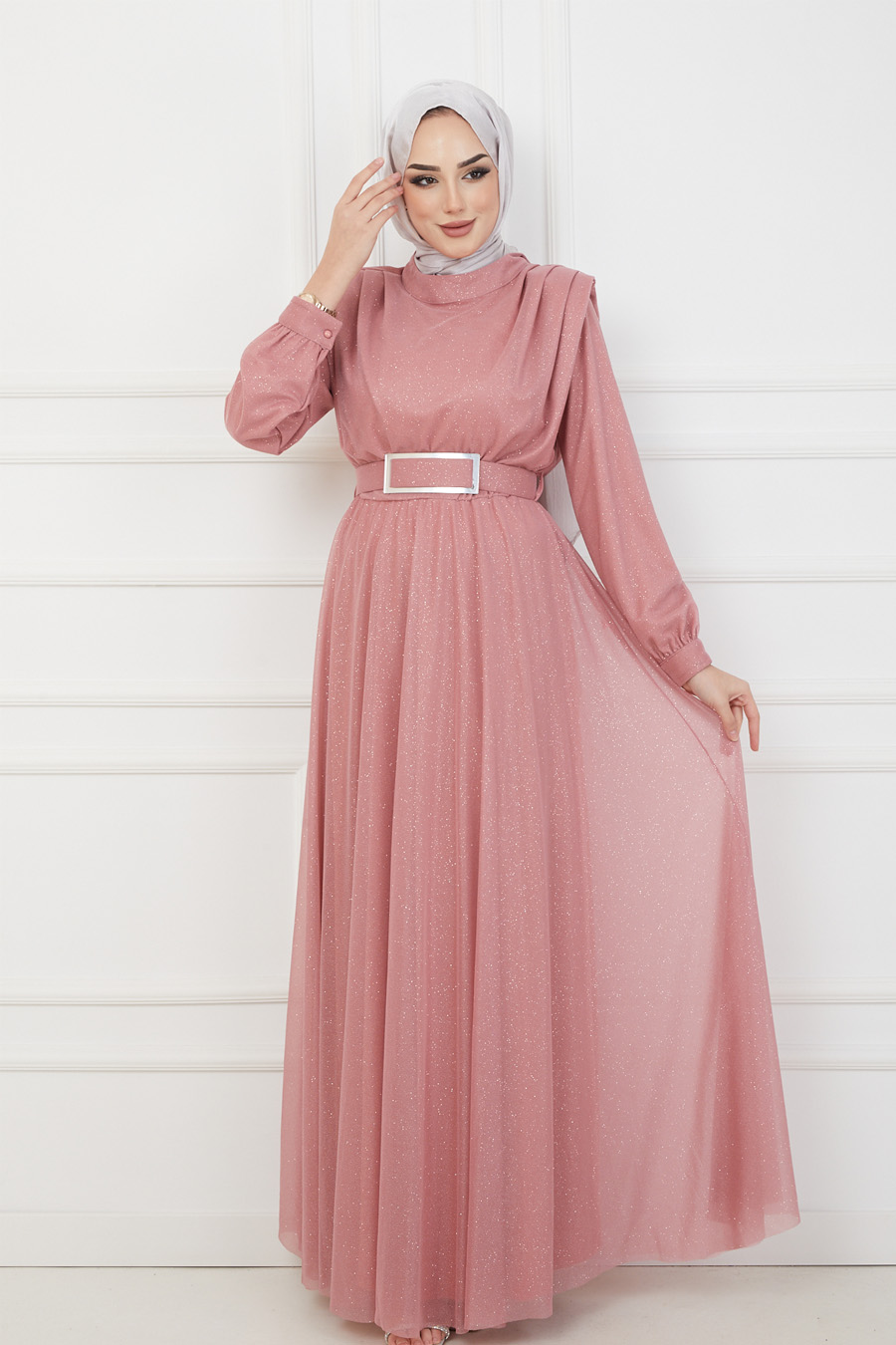 POWDER PINK EVENING DRESS   POWDER PINK EVENING DRESS