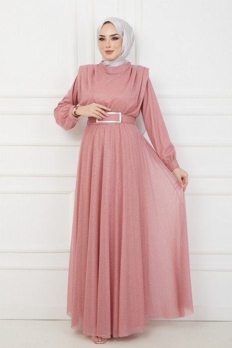 POWDER PINK EVENING DRESS  