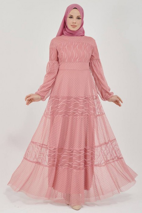 POWDER PINK EVENING DRESS  