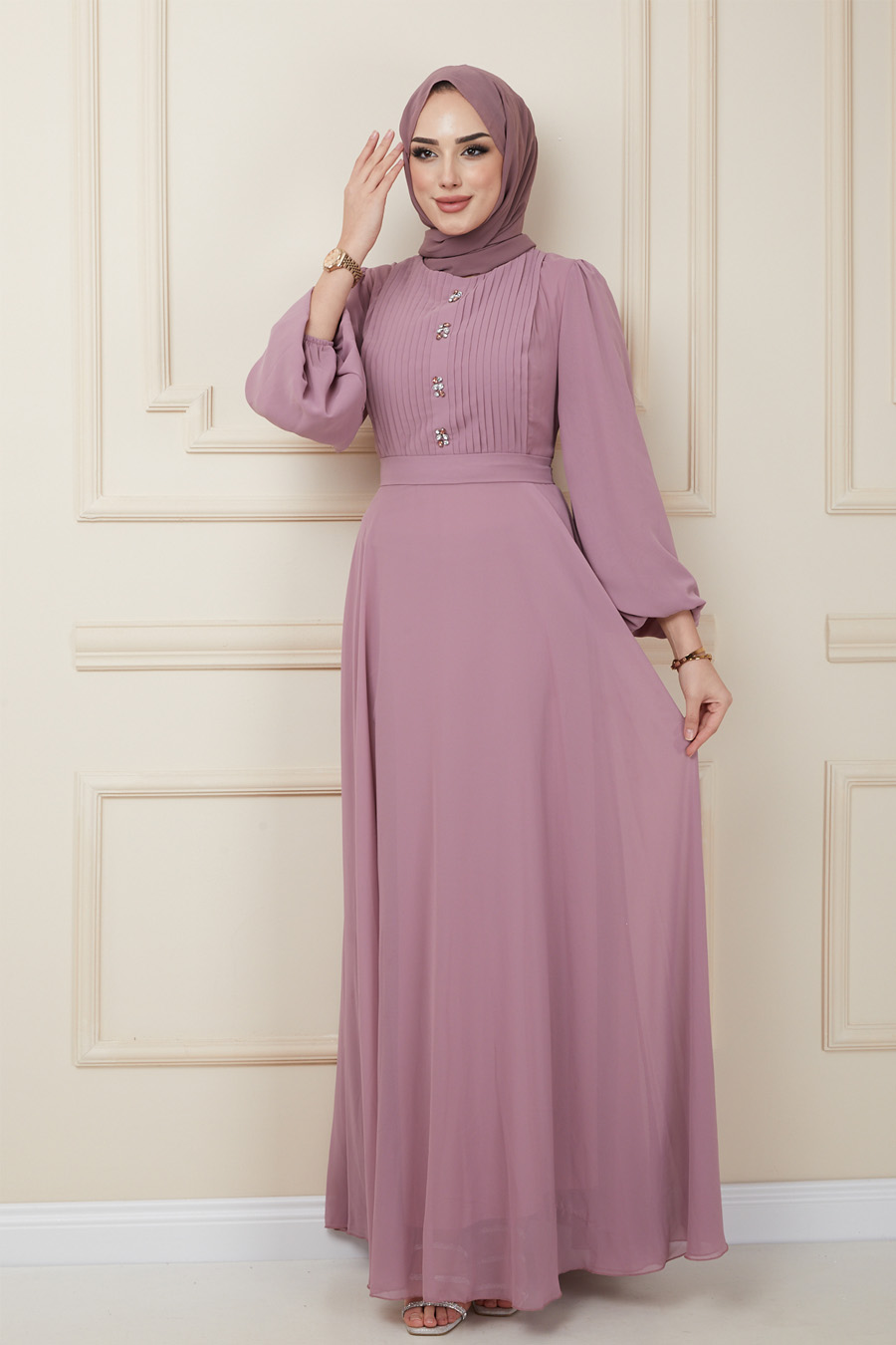 POWDER PINK EVENING DRESS  