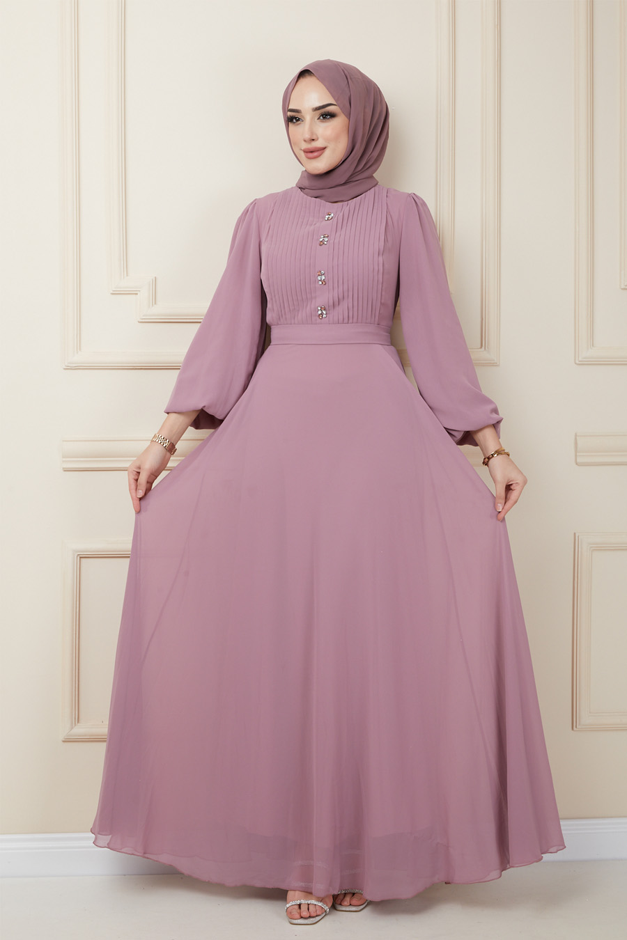 POWDER PINK EVENING DRESS  