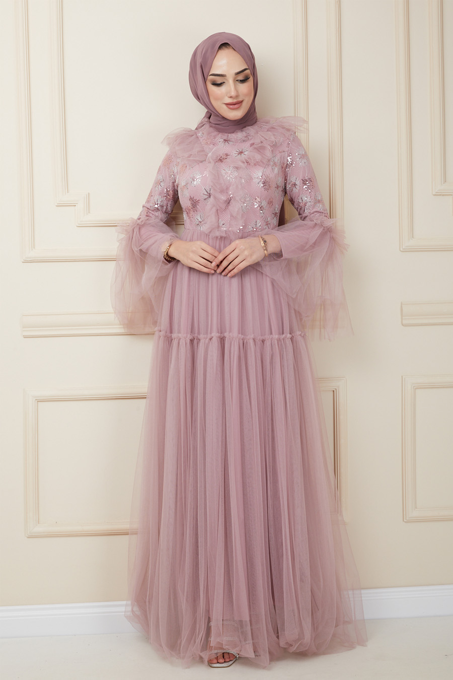POWDER PINK EVENING DRESS  