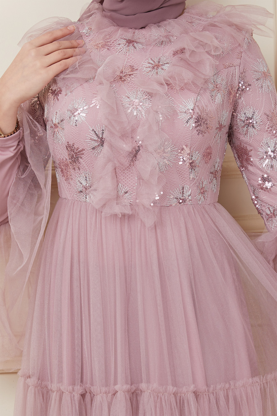 POWDER PINK EVENING DRESS  