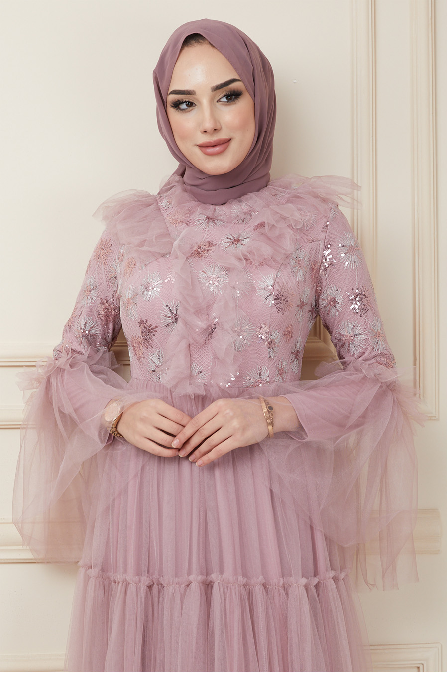 POWDER PINK EVENING DRESS  