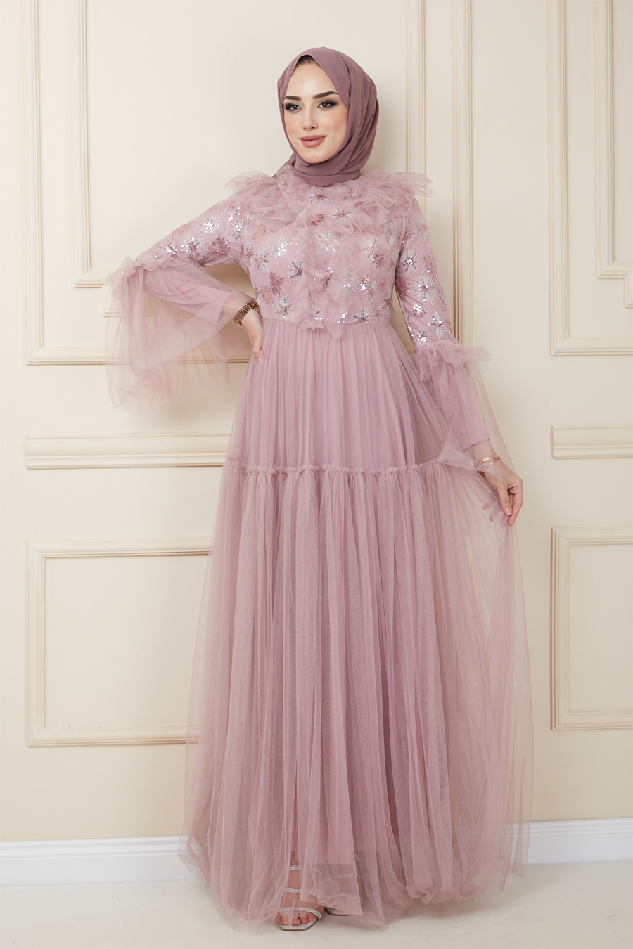 POWDER PINK EVENING DRESS  