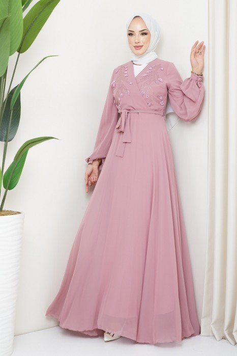 POWDER PINK    EVENING DRESS  