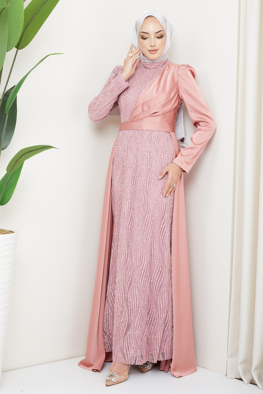 POWDER PINK EVENING DRESS  