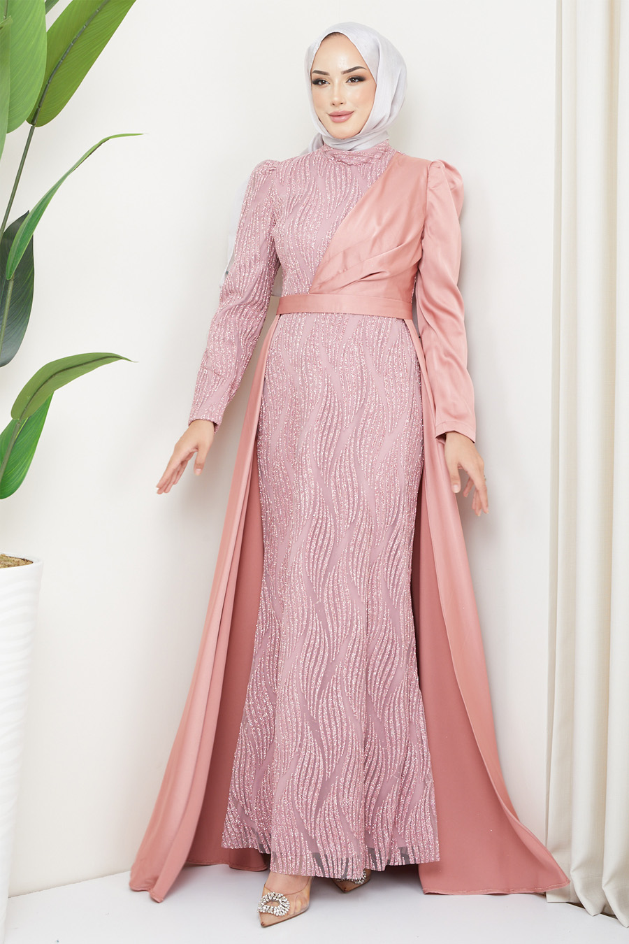POWDER PINK EVENING DRESS  