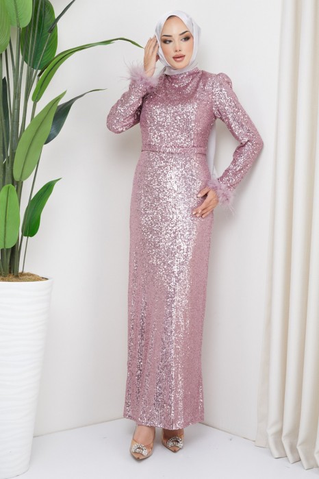 POWDER PINK  EVENING DRESS  