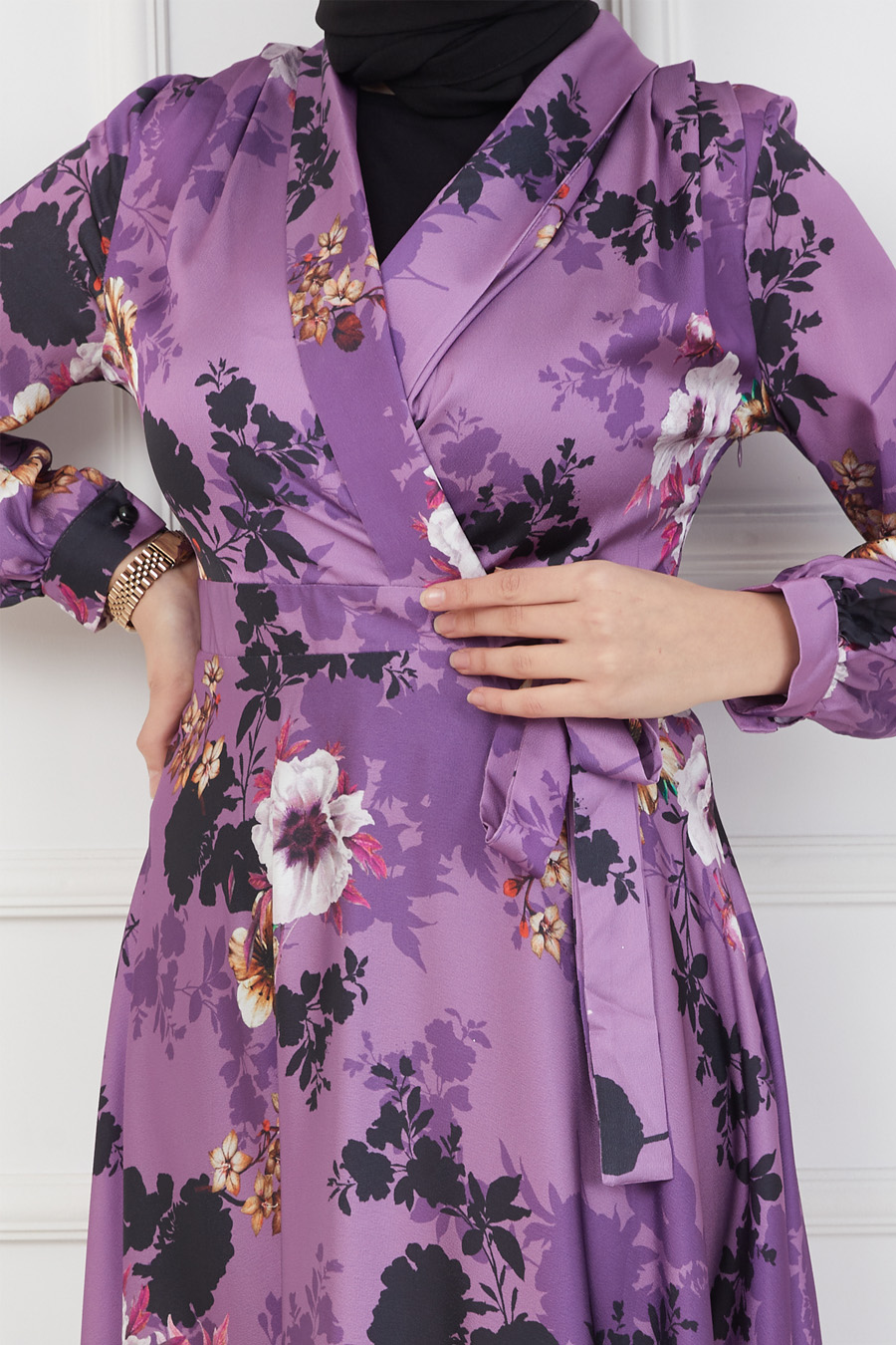 FLOWER PATTERNED FUSCHIA DRESS FLOWER PATTERNED FUSCHIA DRESS