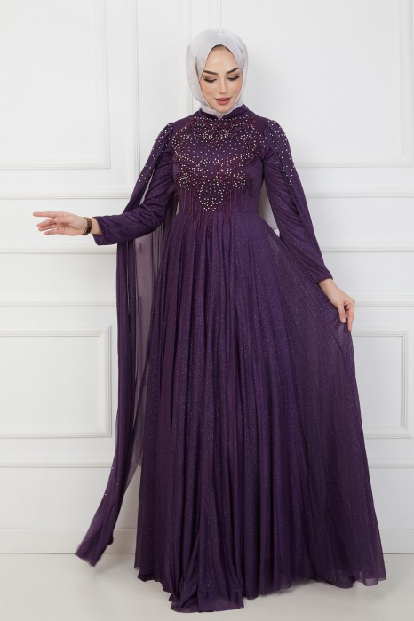 PURPLE EVENING DRESS  