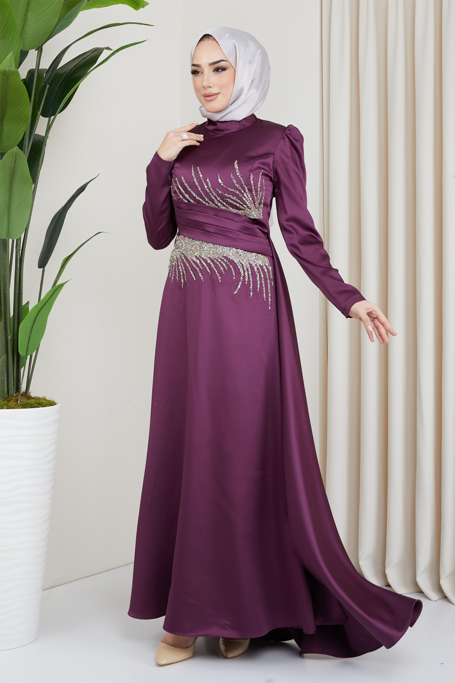 PURPLE EVENING DRESS  