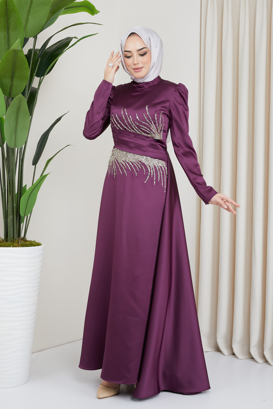 PURPLE EVENING DRESS  