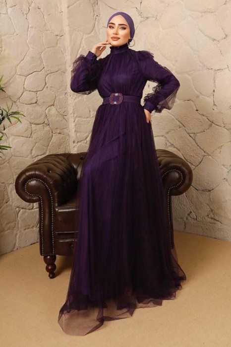 PURPLE    -  EVENING DRESS 