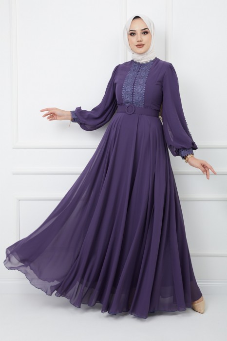 PURPLE EVENING DRESS  