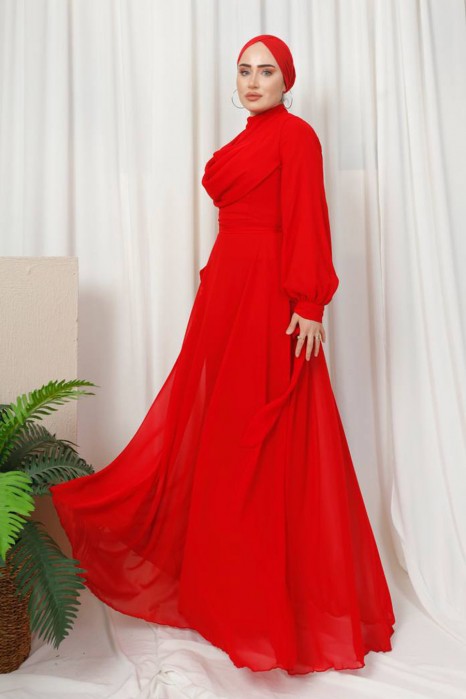 RED  -   EVENING DRESS  