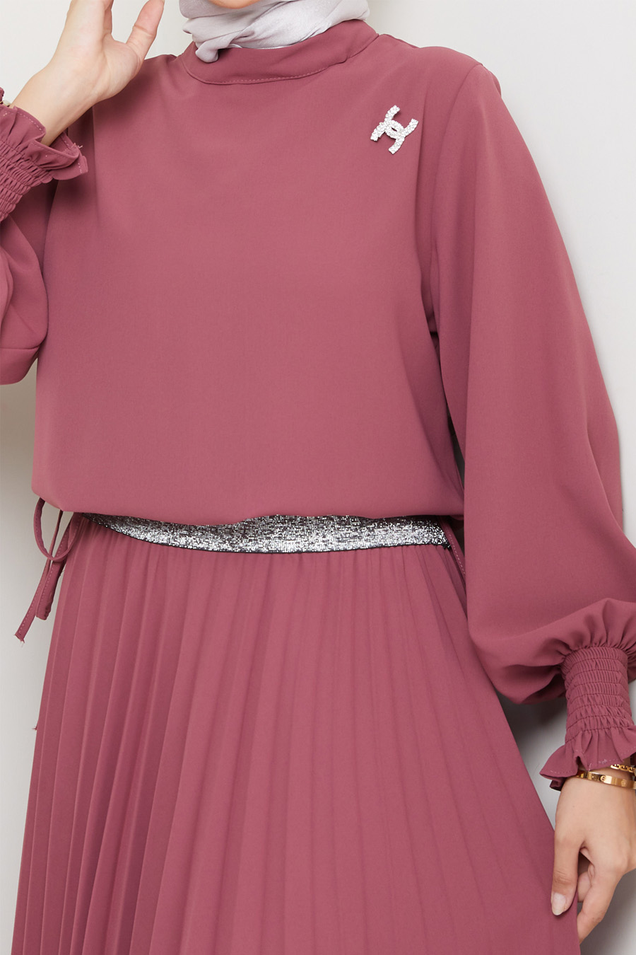 ROSE COLOR  TUNIC AND SKIRT SUIT ROSE COLOR  TUNIC AND SKIRT SUIT