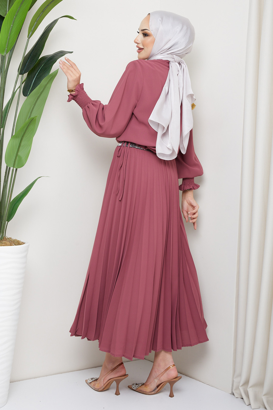 ROSE COLOR  TUNIC AND SKIRT SUIT ROSE COLOR  TUNIC AND SKIRT SUIT