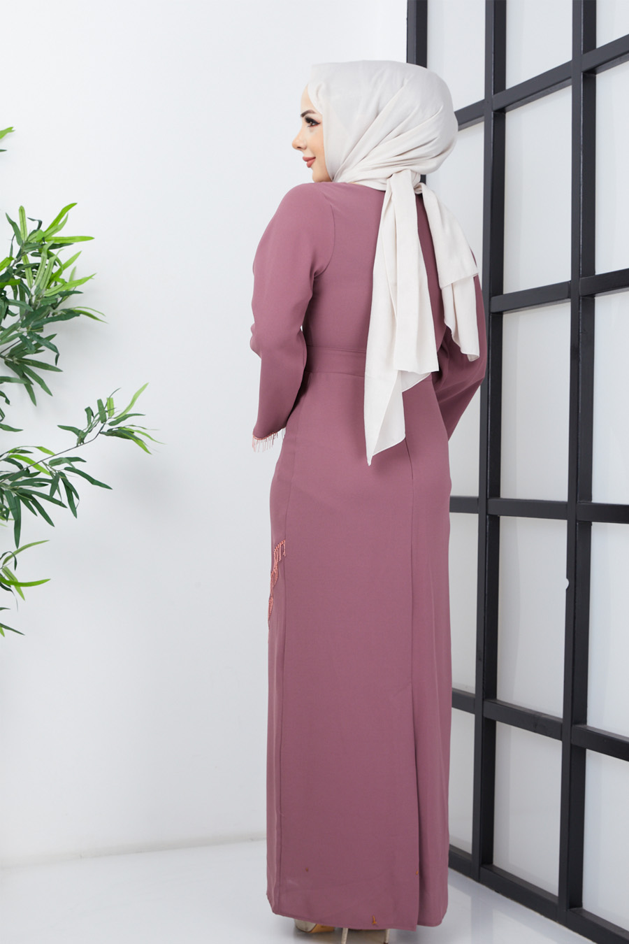 ROSE COLOR EVENING DRESS  