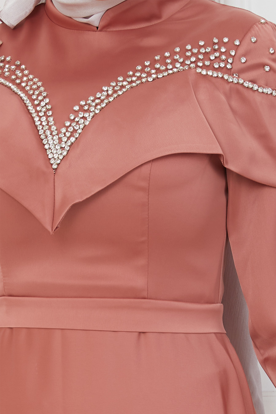 ROSE COLOR EVENING DRESS  