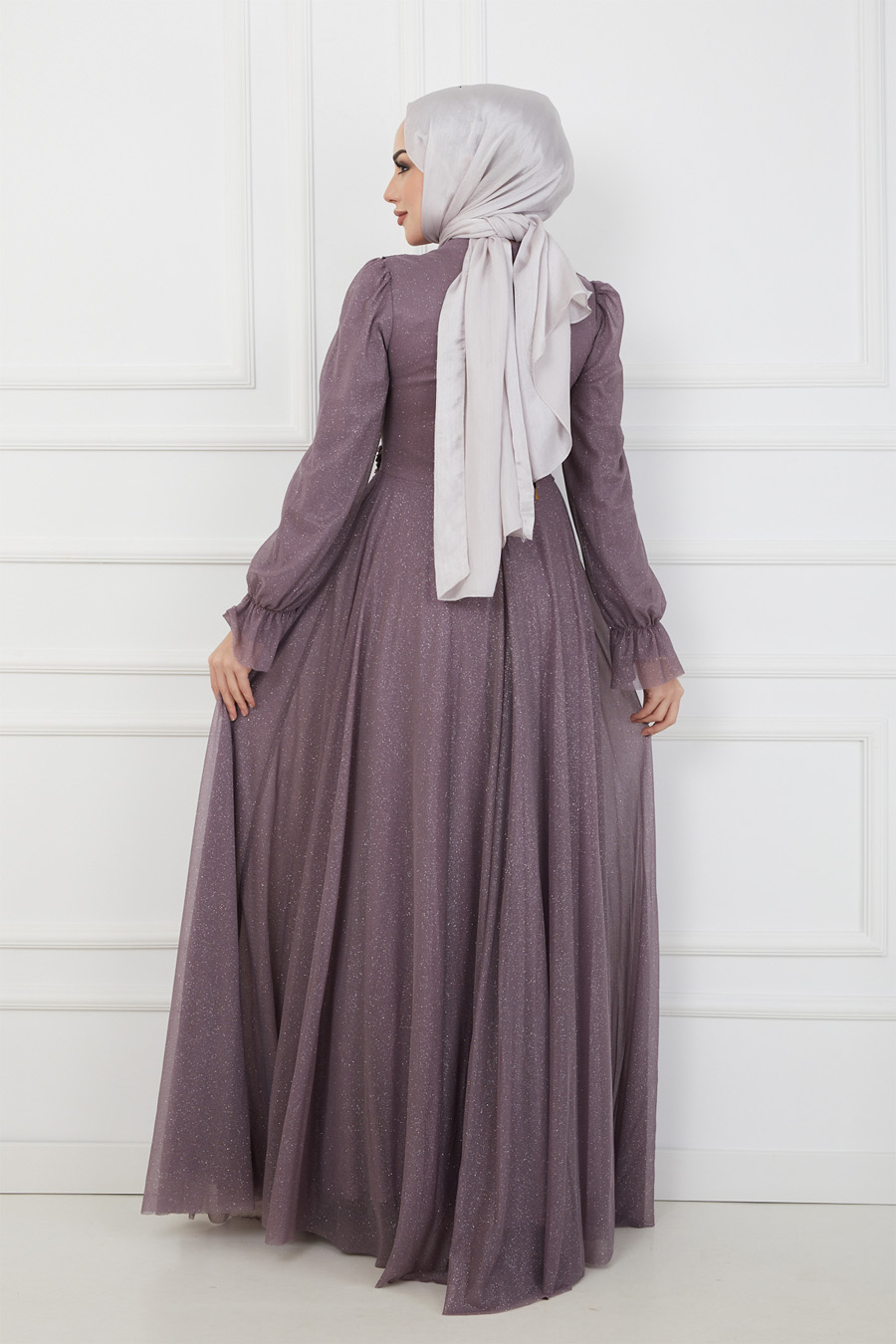 ROSE COLOR  EVENING DRESS  