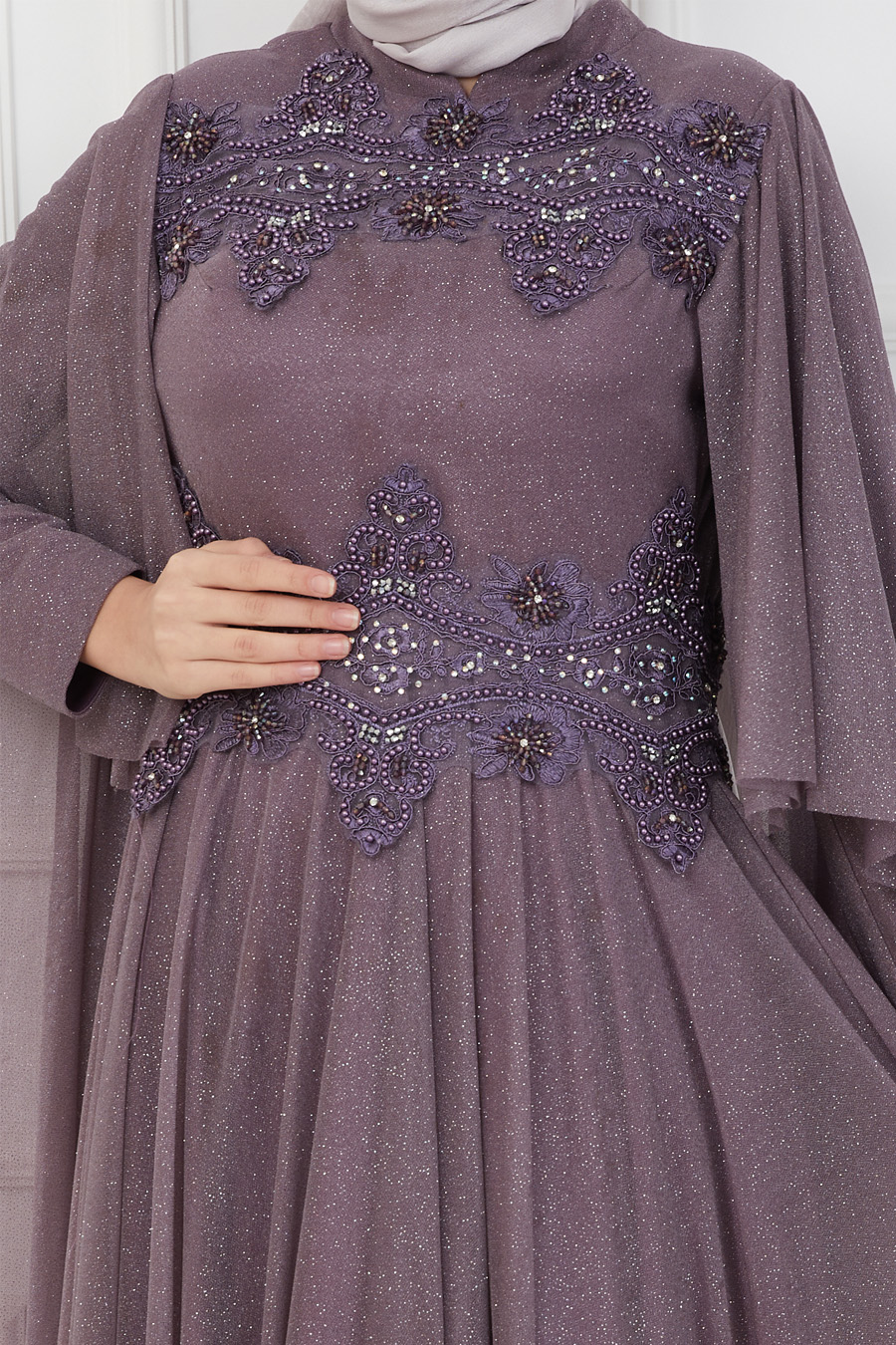 ROSE COLOR  EVENING DRESS  