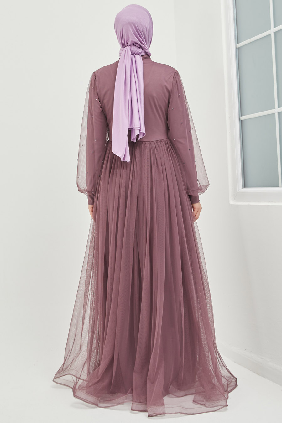 ROSE COLOR  EVENING DRESS  