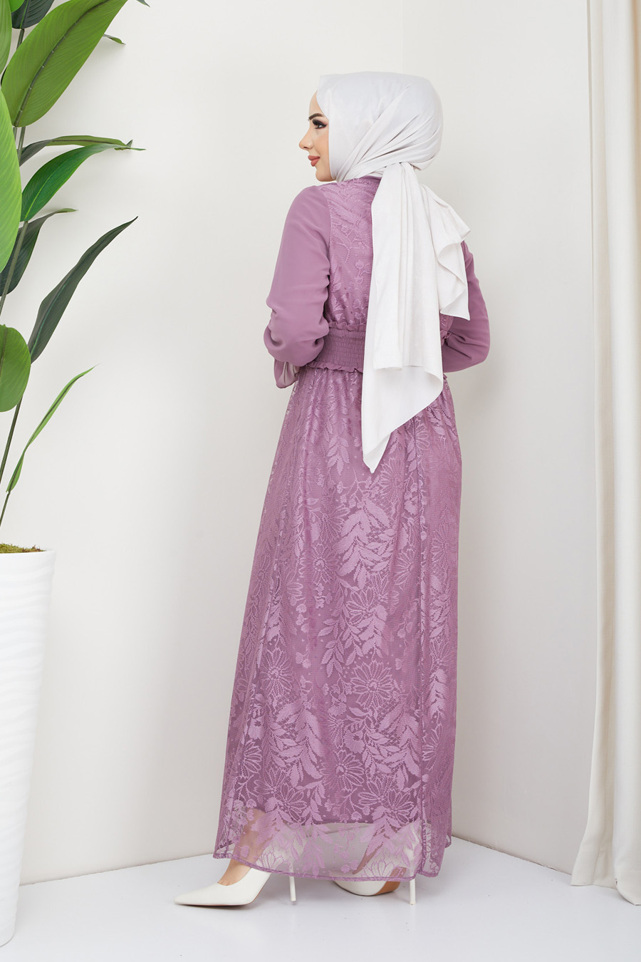 ROSE COLOR EVENING DRESS   ROSE COLOR EVENING DRESS