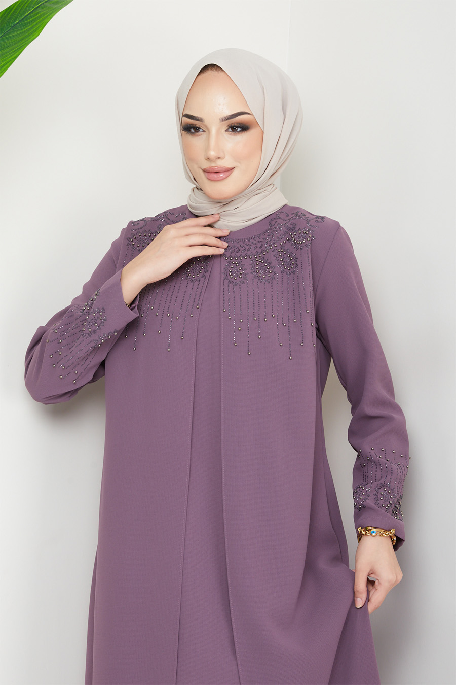 ROSE COLOR EVENING DRESS  