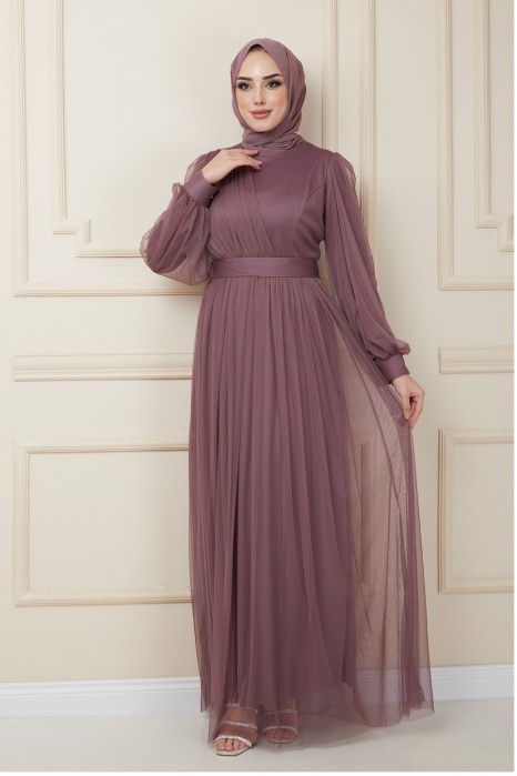 ROSE COLOR EVENING DRESS  